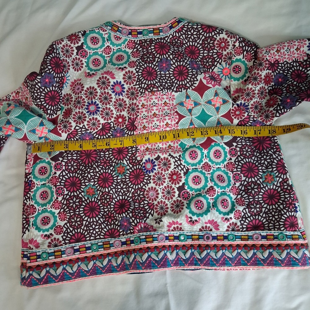 CHRISTOPHE SAUVAT Embroidered Multicolor Cropped Jacket - Picture 4 of 16